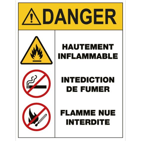 Panneau Danger ATEX Interdictions Matières dangereuses