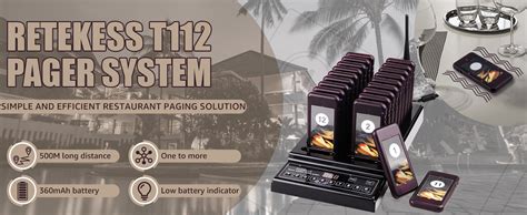 Retekess T112 Restaurant Pager System 20 Pagers Wireless Calling