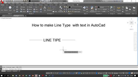 How To Make Line Type With Text In Autocad Youtube