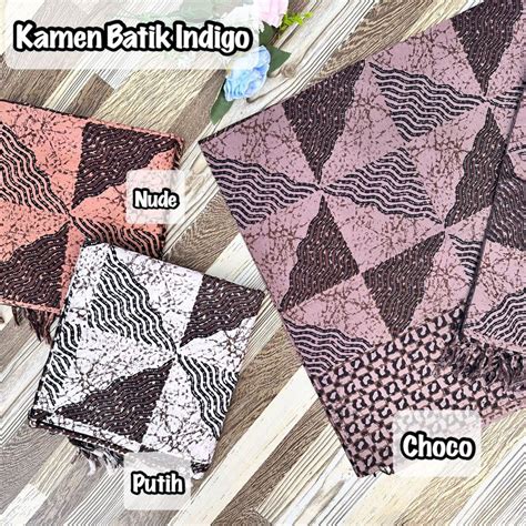 Jual Kamen Lembaran Bali Katun Batik Indigo Set Selendang Terbaru