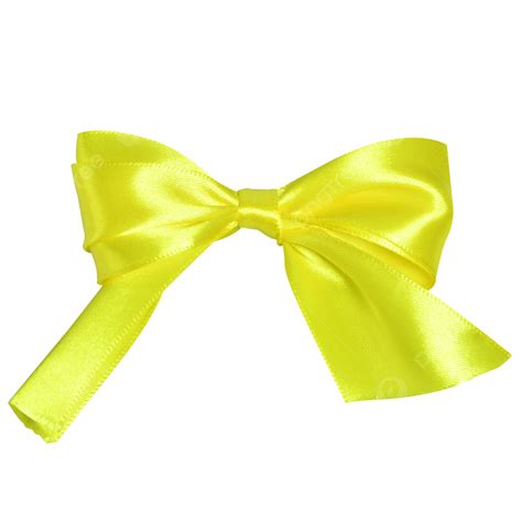 Yellow Ribbon Bow Yellow Satin Reflective Bow Png Transparent Image