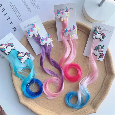 Horquillas Con Peluca De Unicornio Para Ni A Y Ni O Accesorios Para El