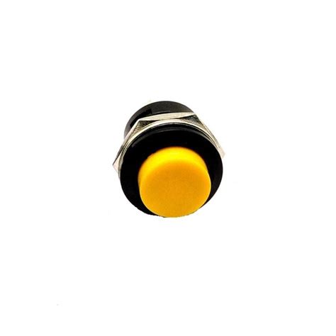 Yellow R13 507 16MM 2PIN Momentary Self Reset Round Cap Push Button Switch