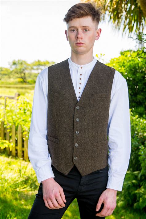 Brown Tweed Herringbone Irish Waistcoat Skellig T Store