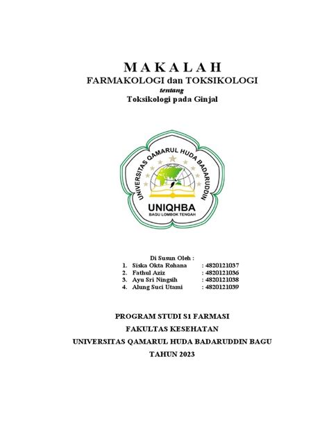 Makalah Toksikologi Pada Ginjal Pdf