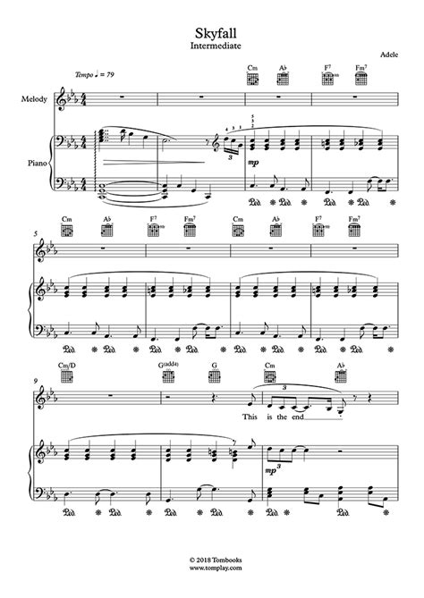 Skyfall (Intermediate Level, with Orchestra) (Adele) - Piano Sheet Music