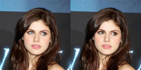 Alexandra Daddario with blue eyes vs brown eyes : r/pics