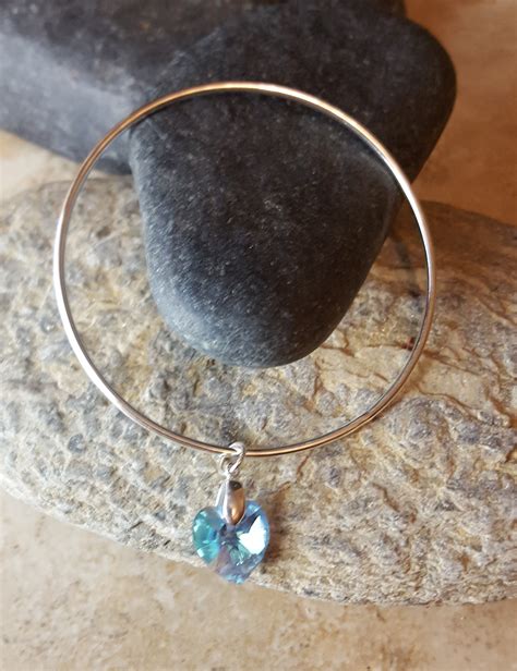 Swarovski Crystal Heart Bangle Brett Leni Jewellery