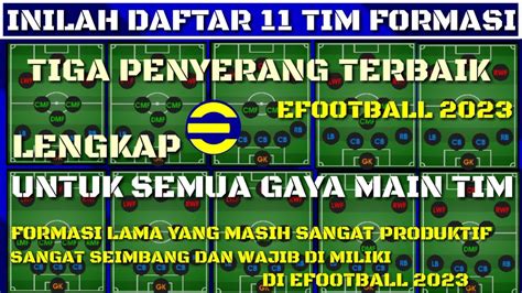 INILAH DAFTAR 11 TIM FORMASI 3 PENYERANG TERBAIK EFOOTBALL 2023 MOBILE