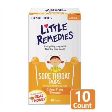 Little Remedies Honey Sore Throat Pops, 10 ct - Kroger