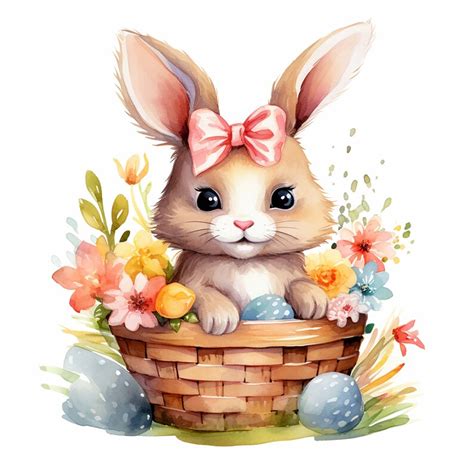 Easter Bunny Basket Clipart High Quality PNG Easter Clipart - Etsy