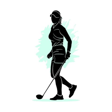 Silueta vectorial de un jugador de golf ilustración vectorial Vector