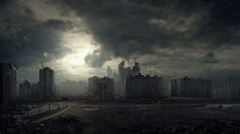 Gray Concrete Buildings Ruin Apocalyptic HD Wallpaper Wallpaper Flare