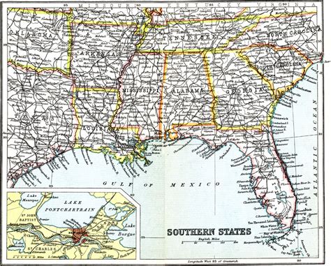 Southern States Map Printable