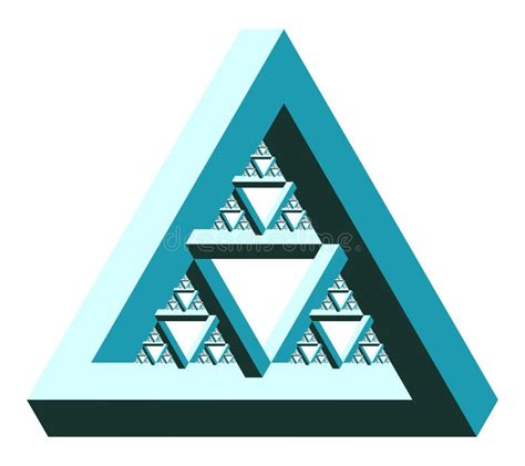 Fractal Penrose Triangle Impossible Optical Illusion Vector