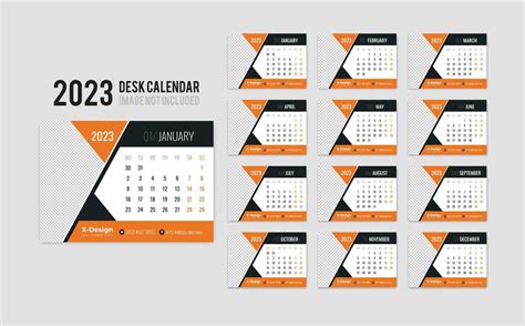 Modelo De Calendário De Mesa De Ano Novo De 2023 Calendário De Mesa Diário 10686995 Vetor No