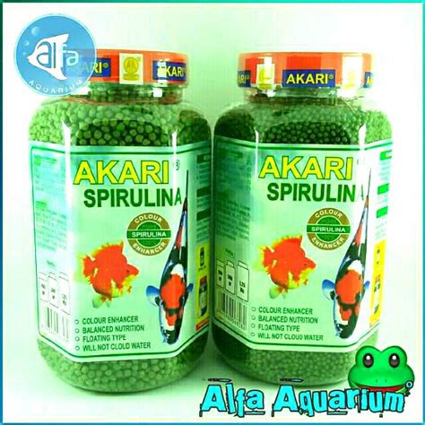 Jual AKARI 300g SPIRULINA Pellet Ikan Air Tawar Toples Hijau Koki