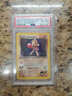 Pokemon Gym Heroes St Edition Rocket S Hitmonchan Holo Psa