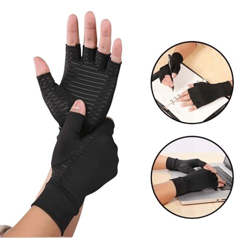 Gants Cuivre De compression Demi Doigt Récupérer Arthrite