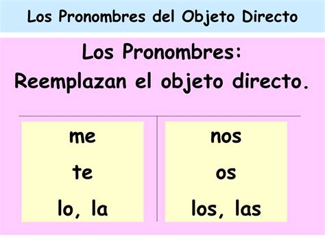 PPT Los Pronombres Del Objeto Directo PowerPoint Presentation Free