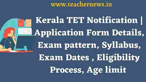 Ktet Kerala Tet Notification Released K Tet Application Form