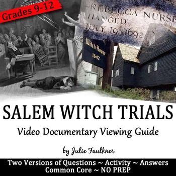 Salem Witch Trials Documentary, Complete Viewing Unit, Questions ...