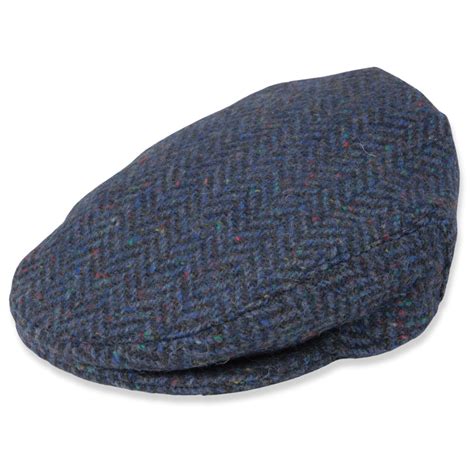 Irish tweed cap Blue herringbone 516A