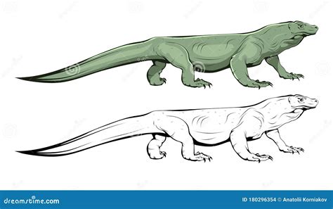 Komodo Reptil Abbildung Von Varan Komodowaran Vektor Abbildung