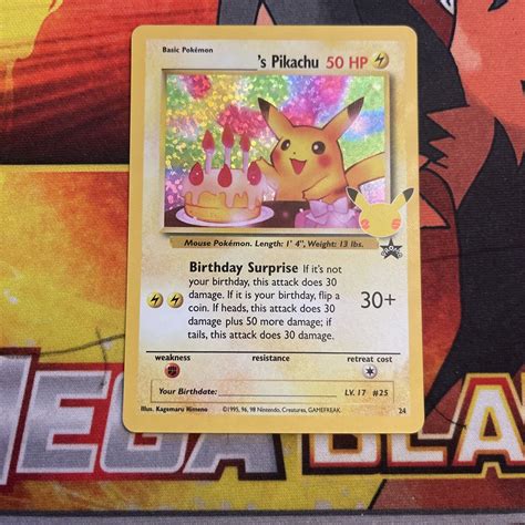 Mavin Pokemon Birthday Pikachu 24 Holo Rare Celebrations 25th