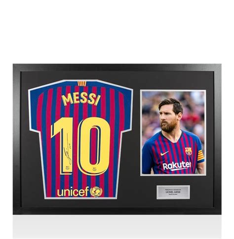 Framed Lionel Messi Signed Barcelona Shirt 2018 19 Number 10