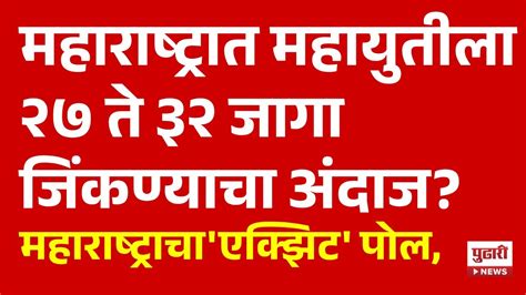 Pudhari News महायुतीला २७ ते ३२ जागा जिंकण्याचा अंदाज Mahayuti Mahaexitpoll Youtube