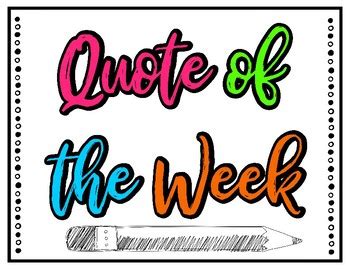 Quote of the Week Display - *FREEBIE* by Coffee and Cardis | TpT