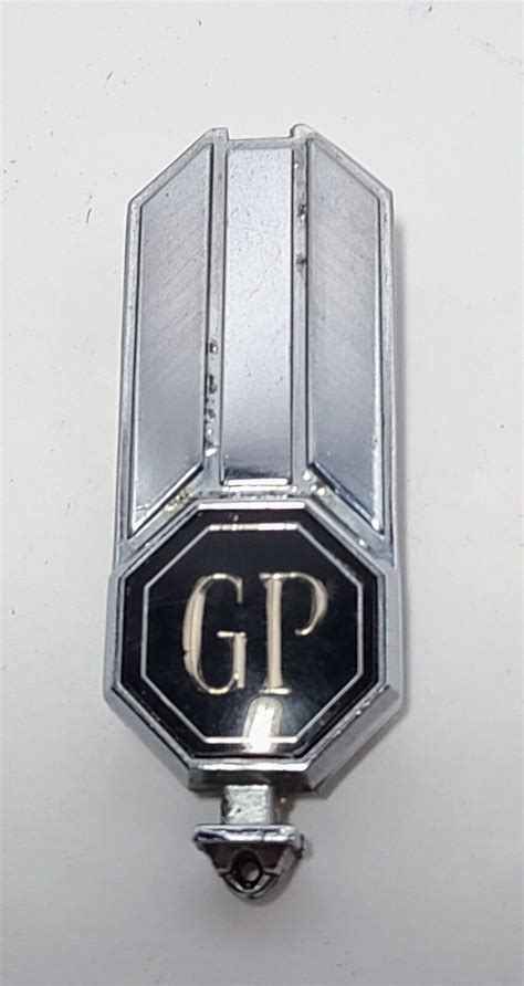 Vintage Pontiac Grand Prix Hood Ornament Emblem And Base