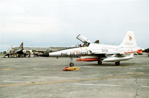 A Left Front View Of A Philippine Air Force F 5 Tiger II Aircraft On