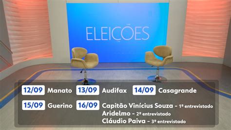 ES1 entrevistará candidatos ao Governo do Espírito Santo Eleições