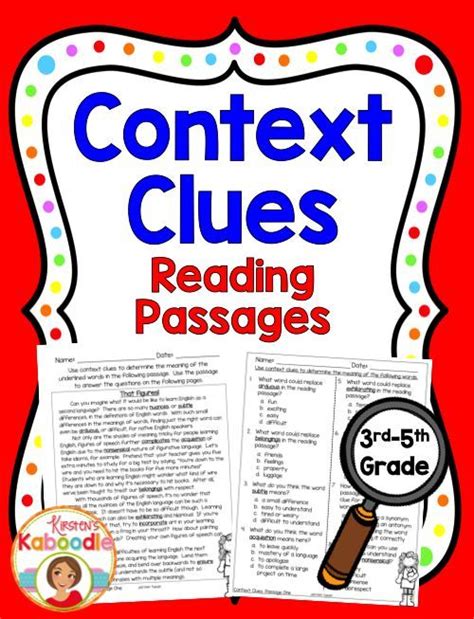 Context Clues Passages And Activities With Digital Option Context