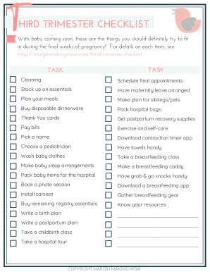 Fillable Online Your Third Trimester To Do List Emma S Diary Fax