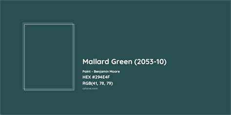 Mallard Green (2053-10) Complementary or Opposite Color Name and Code ...