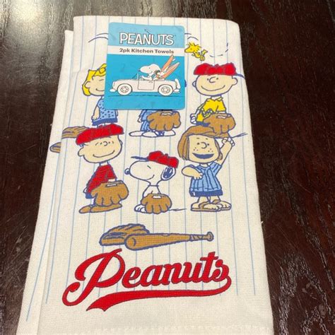 Peanuts Kitchen Nwt Peanut Snoopy Woodstock Baseball Squad Gang 2