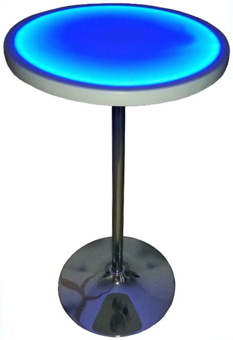 Round Light Up Glow Top LED Portable Highboy Table