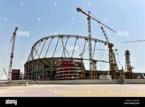 Construction site, Khalifa International Stadium, Doha, Qatar Stock ...