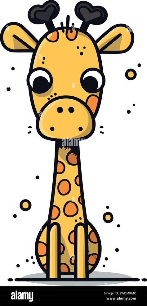 Cute Giraffe Cartoon Mascot Character Vector Illustration Stock Vector