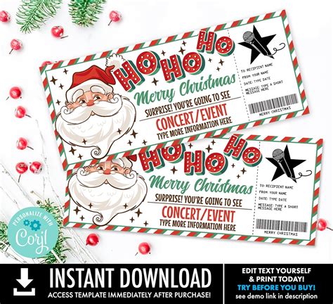 Christmas Concert Ticket Gift,surprise Concert,show,performance,artist ...