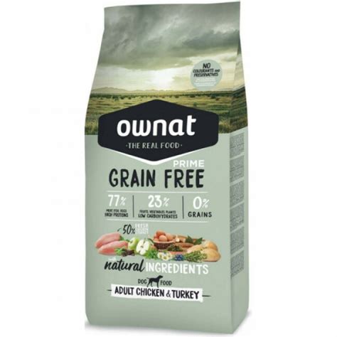 Croquettes Ownat Prime Grain Free composition sans céréales au poulet