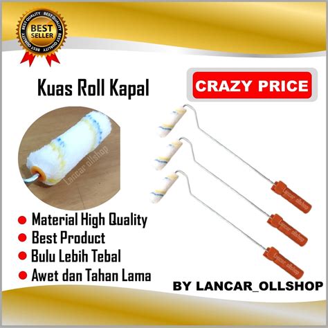 Jual Kuas Roll Kapal Kecil Inch Gagang Panjang Bulu Kuas Roll Tebal