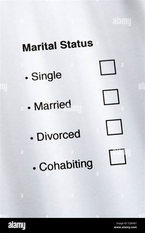 Marital status questionnaire Stock Photo - Alamy