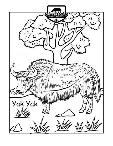 Yak Realistic Coloring Page