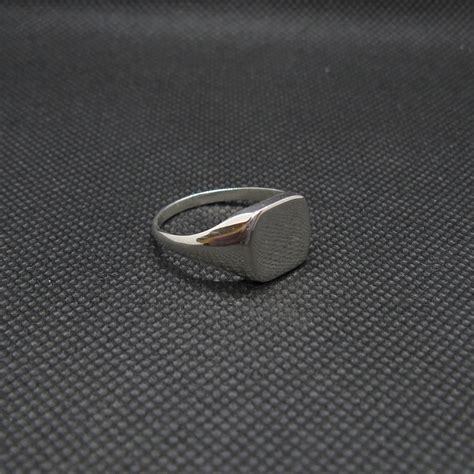 Custom Engraved Sterling Silver Signet Men Ring Genuine Solid Etsy