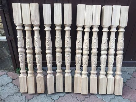 Carved Wooden Balusters for Stairs Wooden Balusters Wooden - Etsy