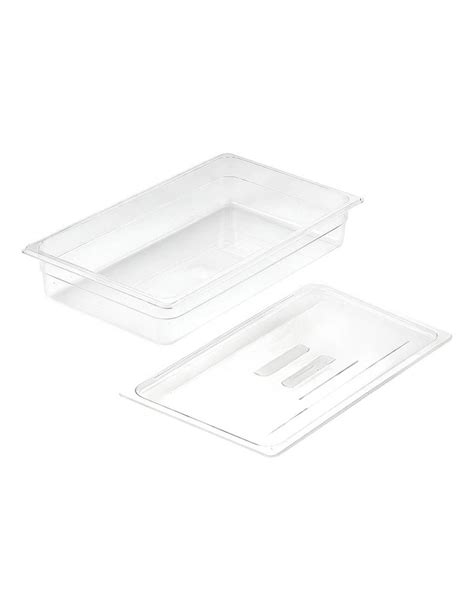 SOGA Gastronorm GN Pan 1 1 Food Tray Storage With Lid 100mm In Clear MYER